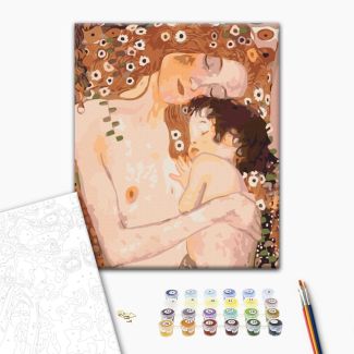 LIENZO PARA PINTAR POR NÚMEROS 40X50CM - MADRE Y BEBÉ GUSTAV KLIMT BRUSHME BS52248