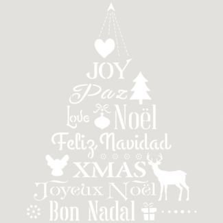 STENCIL DECO FIESTA 045 TEXTO ARBOL (S) 0005441 