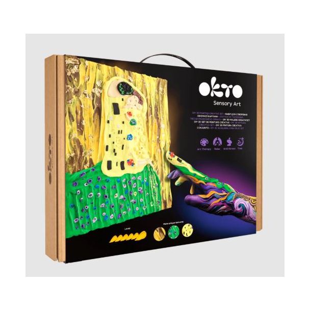 PINTURA 3D DE ARTE SENSORIAL - EL BESO 30X40CM OKTO 10040