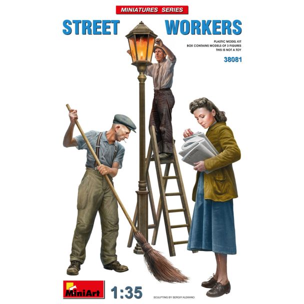 MINIART STREET WORKERS 1:35 – FIGURAS DE OPERARIOS DE CALLE PARA DIORAMAS | 38081