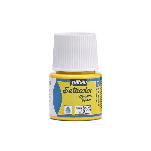 PINTURA OPACA AL AGUA PARA TEJIDOS SETACOLOR BOTON DE ORO 45ML PEBEO 295-013