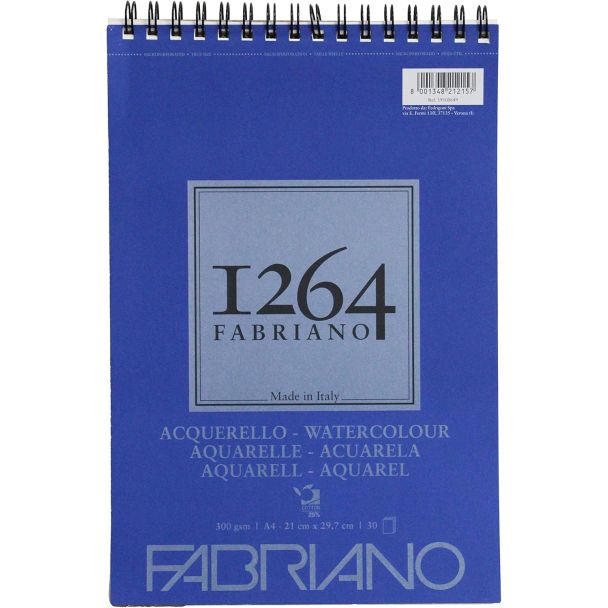 BLOC FABRIANO 1264 A4 ACUARELA 300GR 30 HOJAS 19100649