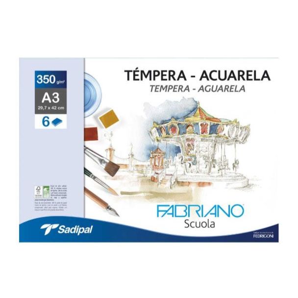 PACK 6H A3 TEMPERA ACUARELA 350gr 74233261