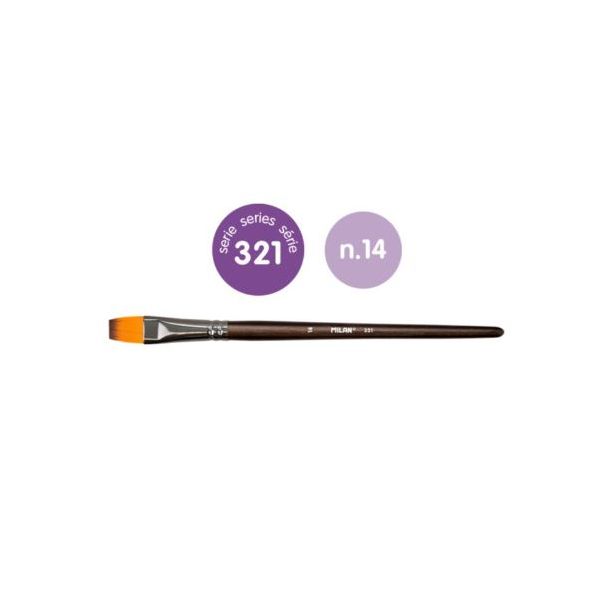 PINCEL DE PELO SINTETICO PLANO SERIE 321, NUMERO 14 MILAN 80481