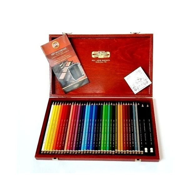 Caja de madera con 36 lápices Polycolor KOH-I-NOOR 3895 