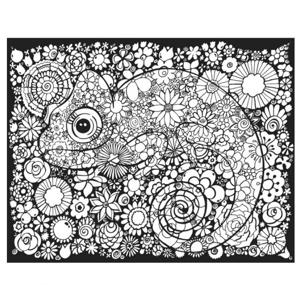 LÁMINA DE TERCIOPELO PARA COLOREAR 35X47CM - CAMALEÓN COLORVELVET VL164