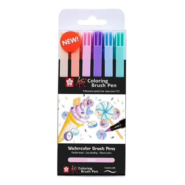 POXBR6C KOI ESTUCHE 6 COL. PASTEL PINCEL