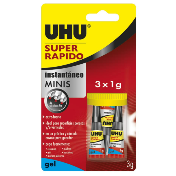 PEGAMENTO SUPER RAPIDO INSTANTANEO MINI 3X1GR UHU 36527