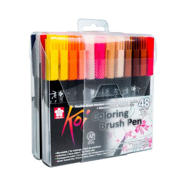 XBR48A KOI ESTUCHE 48 COLORES PINCEL