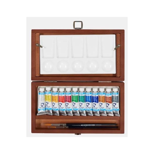 CAJA MADERA 12 TUBOS ACUARELAS VAN GOGH 20840112