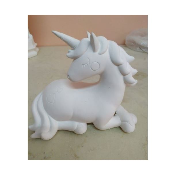 UNICORNIO CORAZON 14X17CM YESO 1809